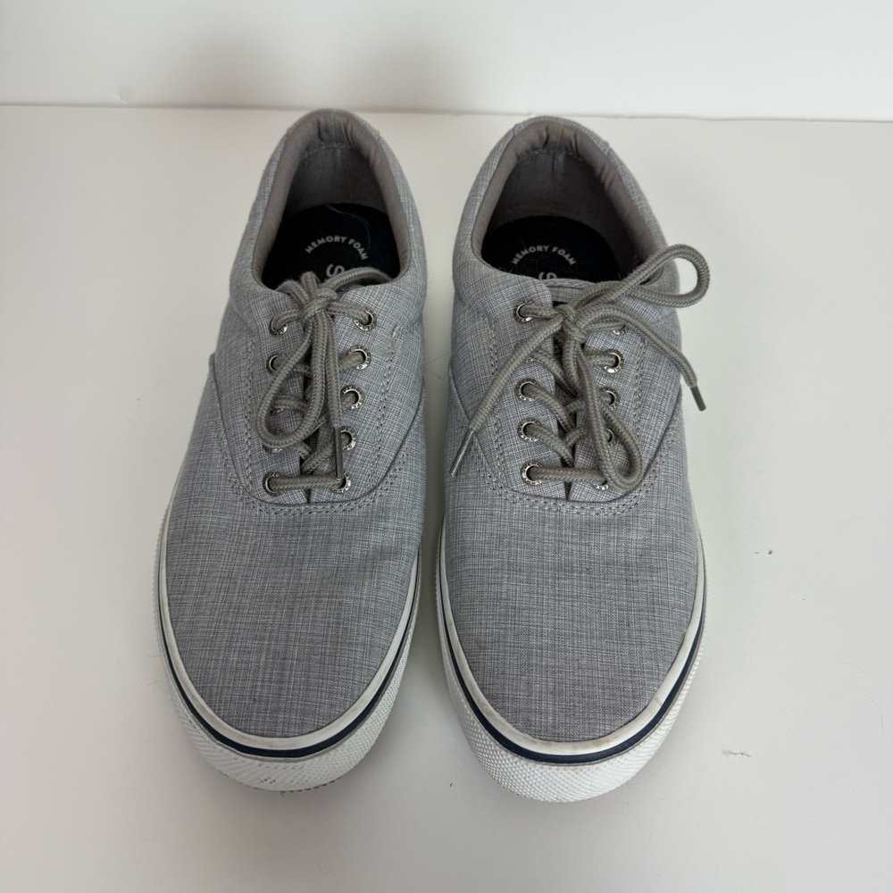 Sperry Top Sider Halyard CVO Linen Sneaker Men's Light Gray Size 10 - Picture 8 of 9